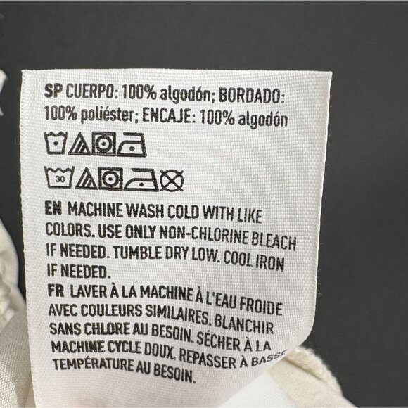 American Eagle Women Floral Embroidered Cami Crop Top M Off White Boho Festival - Picture 8 of 12